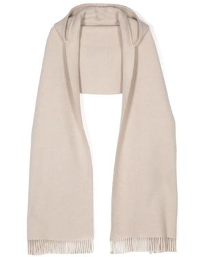 Brunello Cucinelli Wool And Cashmere Hooded Scarf - Natural