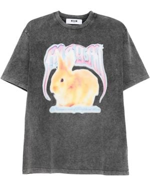 MSGM プリント Tシャツ - グレー
