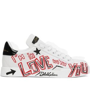Dolce & Gabbana Portofino Cuore Trainers - Pink