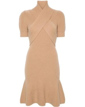 Patou Knitted Cashmere Blend Minidress - Natural