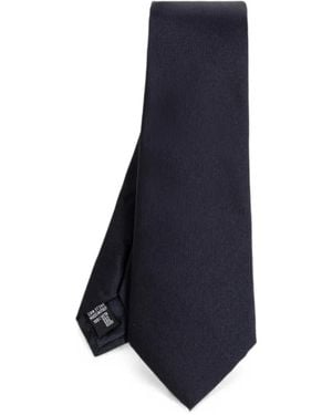 Giorgio Armani Logo-Embroidered Tie - Blue