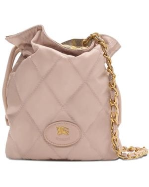 Burberry Quilted Chain-Strap Bucket Bag - Natural
