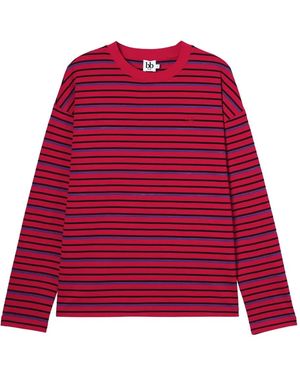 B+ AB Striped Embroidered T-Shirt