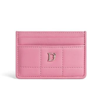 DSquared² Logo-Plaque Leather Card Holder - Pink