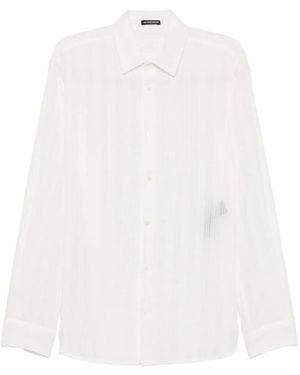 Ann Demeulemeester Pinstripe-Pattern Long-Sleeve Shirt - White