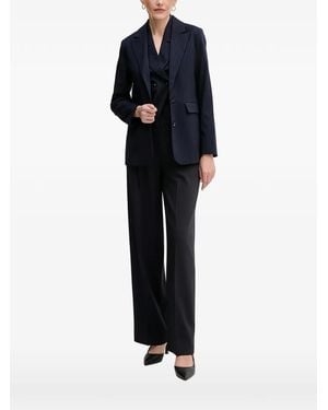 Benetton Pinstripe-Pattern Buttoned Vest - Blue