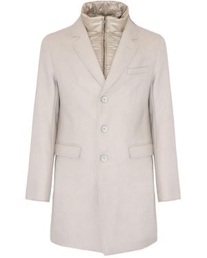 Herno Button Zip Coat - White