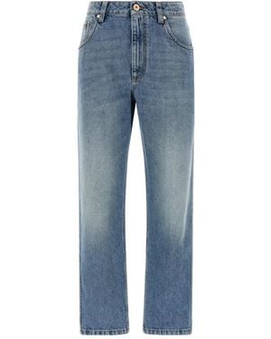 Brunello Cucinelli Straight Denim Cotton Jeans - Blue