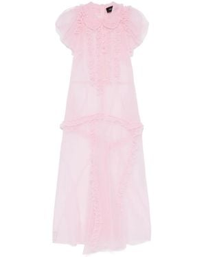Simone Rocha Sheer Tulle Midi Dress - Pink