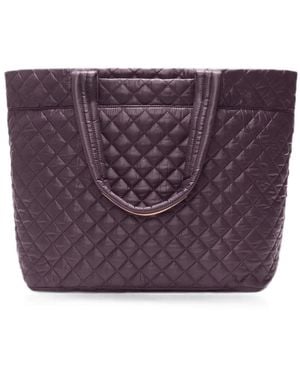 MZ Wallace Large Metro Deluxe Quilted Tote Bag - Purple