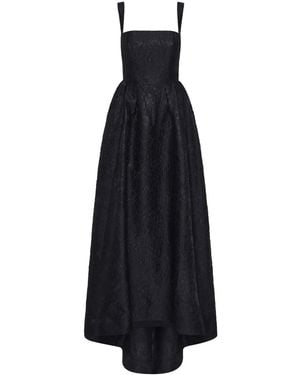 Rebecca Vallance Textured Asymmetric Strap Gown - Blue