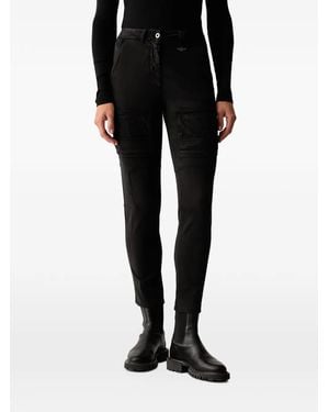 Aeronautica Militare Pantalon Cargo À Détail De Patch - Black