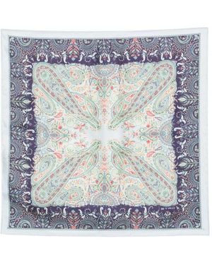 Etro Schal Aus Seide Mit Paisley-Print - Blau