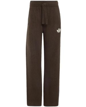 adidas Trefoil-Logo Knit Track Pants - Brown