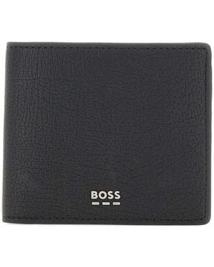 BOSS Billfold Grained-Leather Wallet - Black