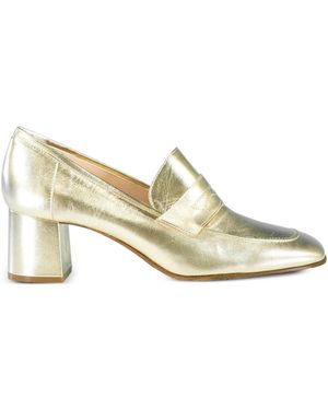 SOPHIQUE 50Mm Essenziale Block-Heel Metallic-Leather Court Shoes - Natural