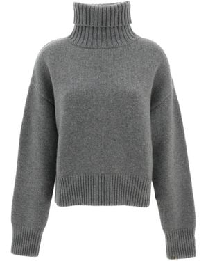 Extreme Cashmere Ribbed-Knit Roll-Neck Sweater - Gray