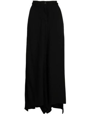 Masnada Wide-Leg High-Waist Pants - Black