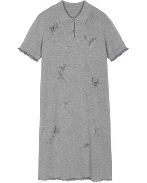 JNBY 3D-Floral Tassels Mini Dress - Grey