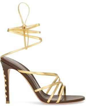 Gianvito Rossi Zaira Wrap-Around Sandals - Metallic