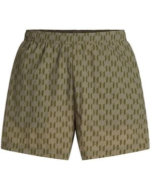 KARL LAGERFELD Monogram-Print Swim Shorts - Green