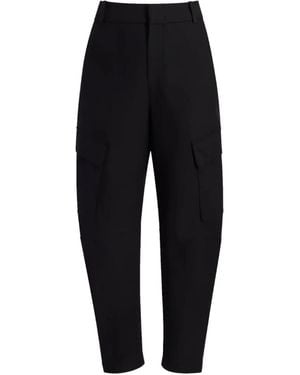 Another Tomorrow Curved Cargo Trousers - Black