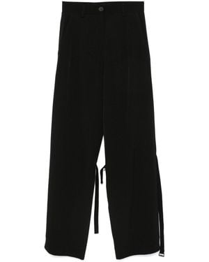 Isabel Benenato Strap-Detail Trousers - Black