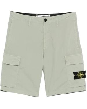 Stone Island Compass-Patch Shorts - White