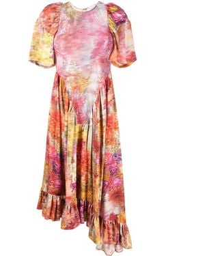 Collina Strada Vestido midi con varios estampados - Rojo