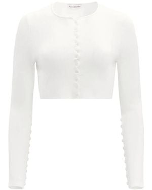Altuzarra Haruni Scallop-Edge Knitted Top - White
