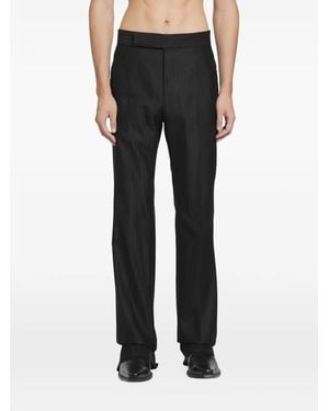 Tom Ford Broken-Twill Satin-Stripe Pants - Black