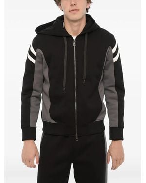 Neil Barrett Modernist Paneled And Hoodie - Black