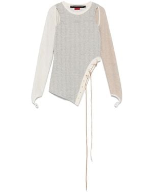 Tシャツ・カットソー [ANDERSSON BELL] HAIRY CUT-OUT TOP : GREY ANDERSSON BELL Hairy Cutout Sweater in Gray | Lyst