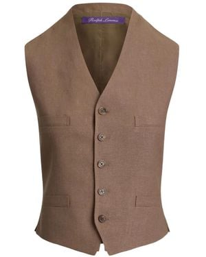Ralph Lauren V-Neck Linen Waistcoat - Brown