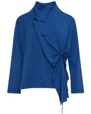 Y's Yohji Yamamoto Knotted Asymmetric Jumper - Blue