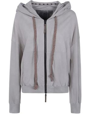 Ziggy Chen Zip-Up Drawstring Hoodie - Grey