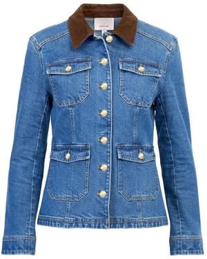 Cinq À Sept Katniss Contrast-Collar Jacket - Blue