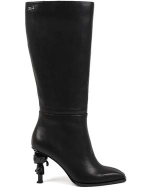 KARL LAGERFELD 80Mm Ikon Nft Tall Boots - Black