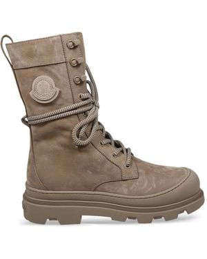 Moncler Vera Schnürstiefel Mit Logo-Patch - Braun