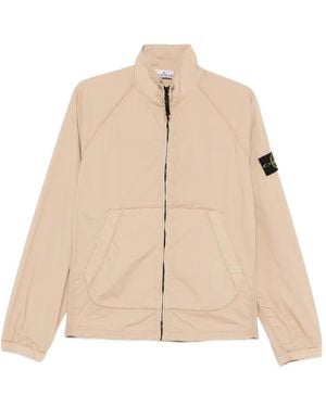 Stone Island Logo-Patch Jacket - Natural