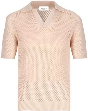 Laneus Short-Sleeved Polo Shirt - Natural