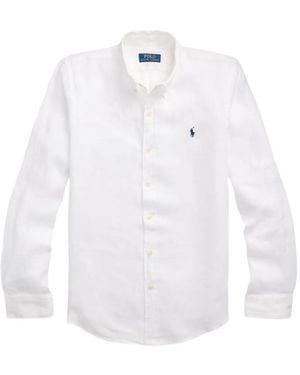 Polo Ralph Lauren Long-Sleeve Linen Shirt - White