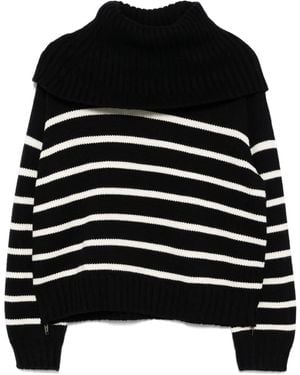 Monse Turtleneck Striped Jumper - Black