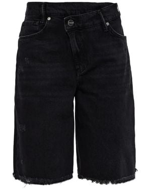AllSaints Bermudas Aki Con Efecto Envejecido - Negro