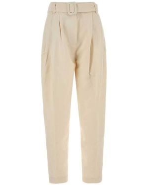Co. Belted Pleated Trousers - Natural