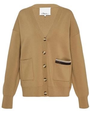 3.1 Phillip Lim Crystal-Embellished V-Neck Cardigan - Natural