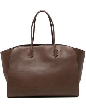 The Row Margaux Leather Tote Bag - Brown