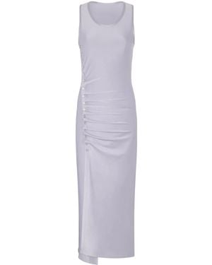 Rabanne Stud-Detailed Sleeveless Midi Dress - Purple