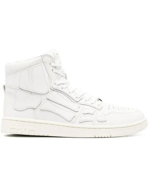 Amiri Skel Panelled Leather High-top Trainers - White