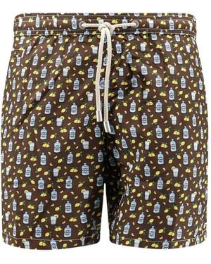 MC2 Saint Barth Graphic-Print Swim Shorts - Brown